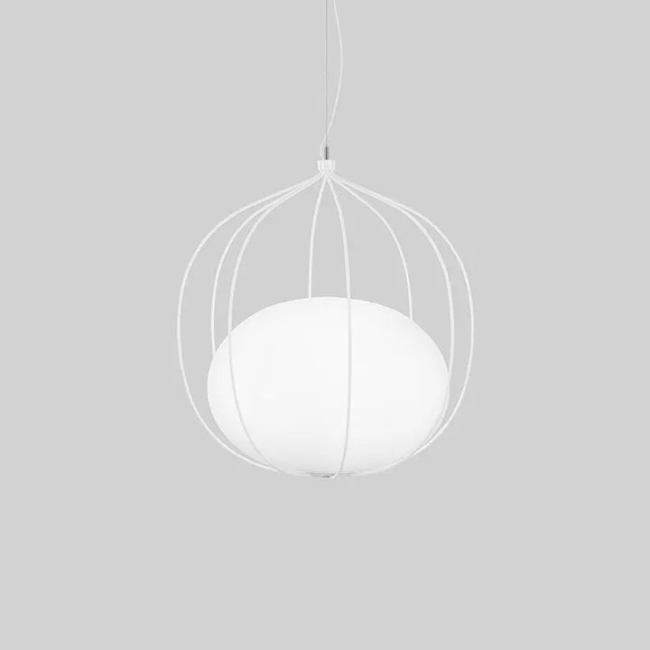 Suspension métallique cage globe style moderne minimaliste pour un éclairage élégant dans votre intérieur contemporain. Ampoule non incluse. Taille : 40x44 cm.