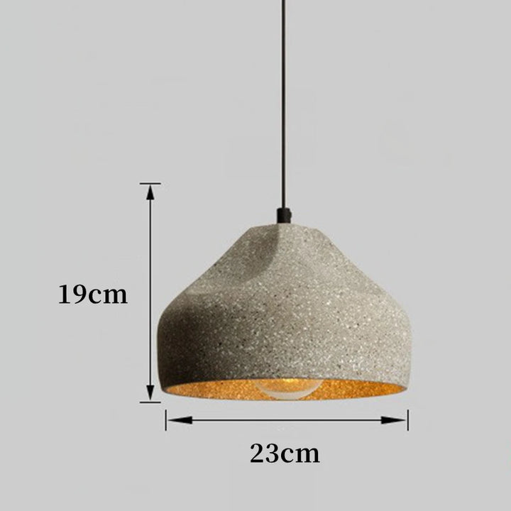 Suspension ciment terrazzo cloche déformée scandinave industriel: une lampe suspendue en ciment avec un design moderne et minimaliste, parfaite pour illuminer votre espace avec élégance. Ampoule incluse.