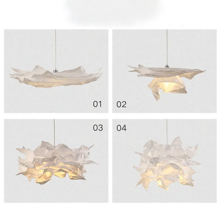 Suspension nuage en papier design vintage, éclairage doux et créatif pour une déco légère et poétique. Disponible en différentes tailles. Ampoule LED incluse. Idéale pour chambre, salon et cuisine.