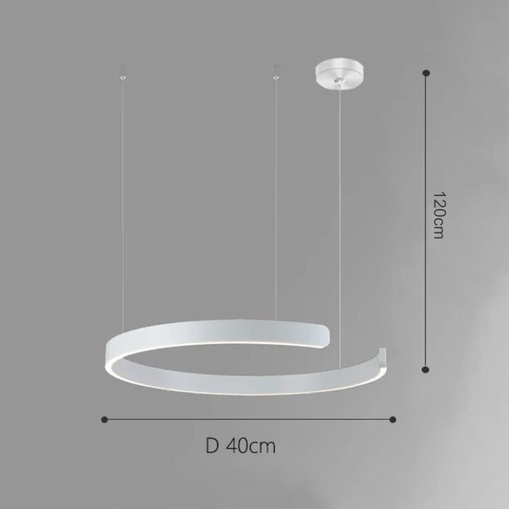 Suspension métal anneau ouvert design moderne avec éclairage LED polyvalent pour créer un point focal dans votre intérieur. Disponible en finitions luxueuses. Ampoule incluse. Dimensions: 40 cm, 60 cm. Idéale pour salon et cuisine.