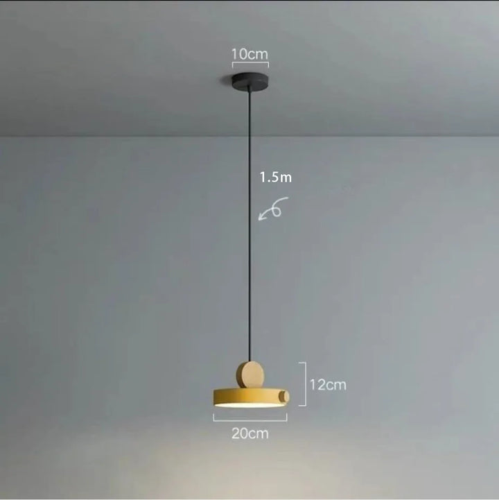 Suspension bois ronde géométrique avec luminaire au plafond. Effet naturel et ambiance douce pour un éclairage blanc froid, naturel ou chaud. Ampoule LED incluse. Idéale pour toutes les pièces de la maison.