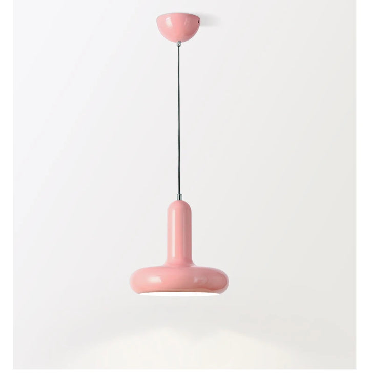 Suspension métal coloré design art déco, lampe rose suspendue au plafond avec abat-jour et ampoule LED. Parfaite pour éclairer chambre, cuisine, salon ou couloir. Dimensions : 20x20 cm.